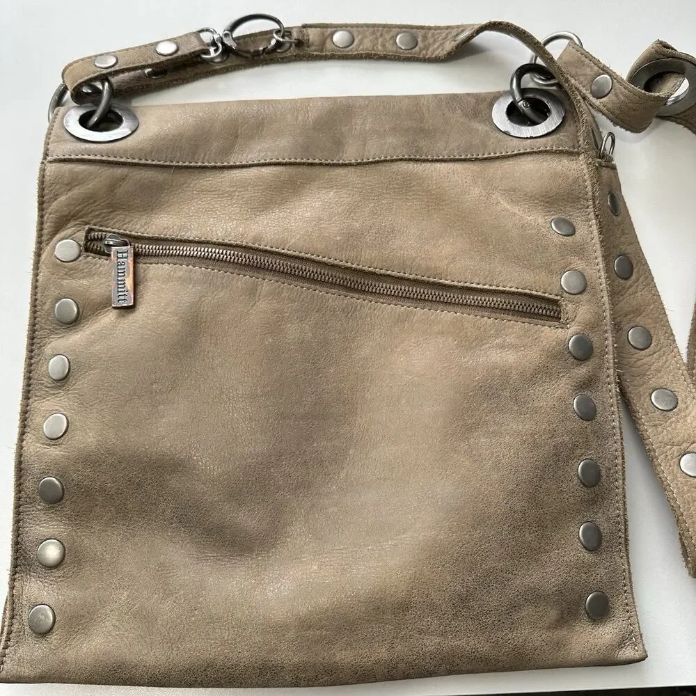 Hammit Womens The Strip Roxbury Crossbody‎ Bag Brushed Silver